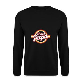 Retro Groovy Papa Matching Family - Unisex Sweatshirt - black - Front - Alina (178cm) & Michal (187cm)