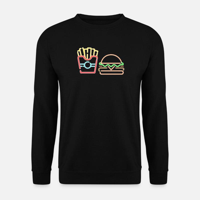 Pommes & Burger - Unisex Pullover - Schwarz