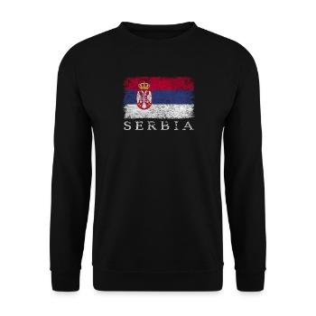 Serbie Drapeau serbe Drapeau serbe - Sweat-shirt Unisexe - noir - Devant - Alina (178cm) & Michal (187cm)