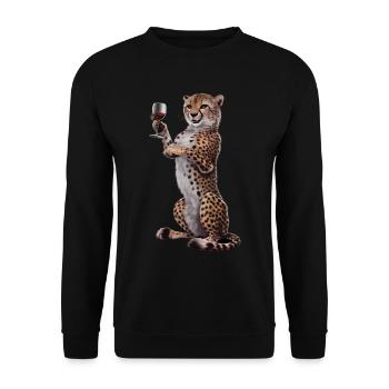 Gepard Wein - Unisex Pullover - Schwarz - Vorne - Alina (178cm) & Michal (187cm)