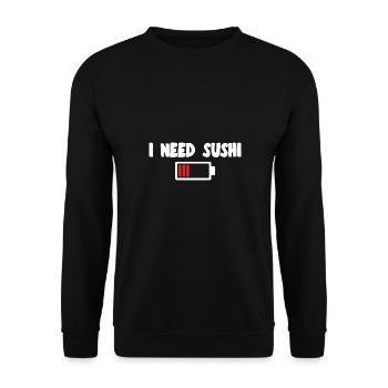 Sushi Lover I Need Sushi Gift IDea - Unisex Pullover - Schwarz - Vorne - Alina (178cm) & Michal (187cm)
