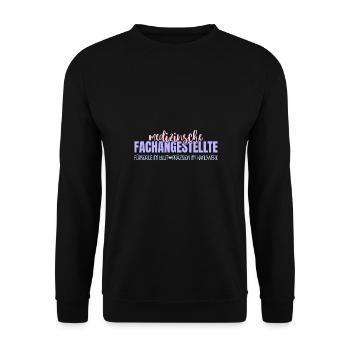 MFA Fürsorge & Präzision Medizinische - Unisex Pullover - Schwarz - Vorne - Alina (178cm) & Michal (187cm)