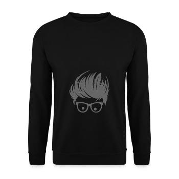 Frisur Haargel Brille Haare Cool Style Blick - Unisex Pullover - Schwarz - Vorne - Alina (178cm) & Michal (187cm)