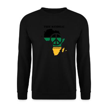 free mandela - Sweat-shirt Unisexe - noir - Devant - Alina (178cm) & Michal (187cm)