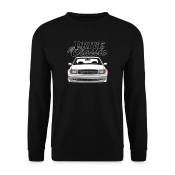 W126 drive the classic - Unisex Sweatshirt - black - Front - Alina (178cm) & Michal (187cm)