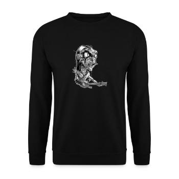 black metal Sven - Unisex Sweatshirt - black - Front - Alina (178cm) & Michal (187cm)