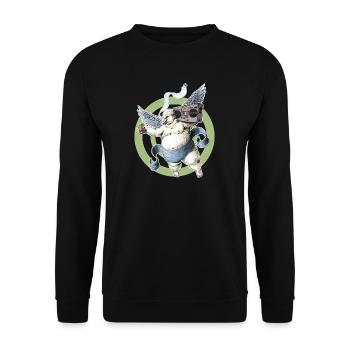 Bad-Beerdrinking-Angel - Unisex Sweatshirt - black - Front - Alina (178cm) & Michal (187cm)