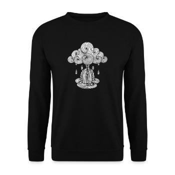 cloud, Monday cloud rain, Monday is bad ... - Unisex Sweatshirt - black - Front - Alina (178cm) & Michal (187cm)
