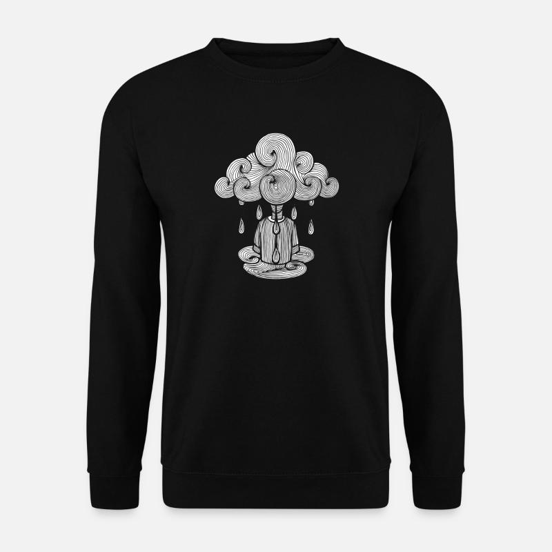Wolke, Montag Wolkenregen, Montag ist schlecht ... - Unisex Pullover - Schwarz