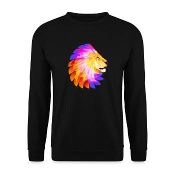 Tête de Lion Lion Tête de Lion Afrique Lion Jungle - Sweat-shirt Unisexe - noir - Devant - Alina (178cm) & Michal (187cm)