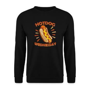 Restauration rapide - Hotdog MERCREDI - Sweat-shirt Unisexe - noir - Devant - Alina (178cm) & Michal (187cm)