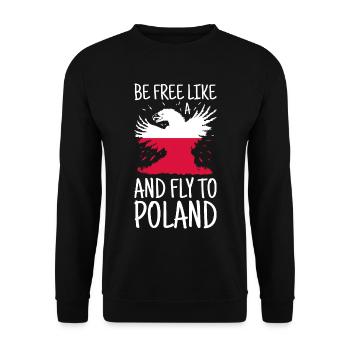 Drapeau de Pologne utilisé Look Polska Drapeau polonais - Sweat-shirt Unisexe - noir - Devant - Alina (178cm) & Michal (187cm)