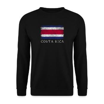 Costa Rica Costa Rican Flag - Unisex Sweatshirt - black - Front - Alina (178cm) & Michal (187cm)