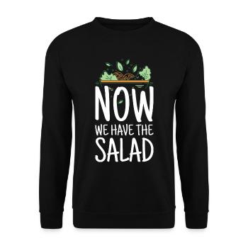 Jetzt haben wir den Salat Denglisch Lehrer Schule - Unisex Pullover - Schwarz - Vorne - Alina (178cm) & Michal (187cm)