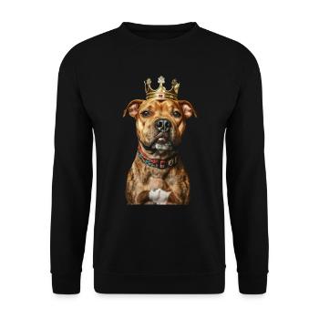 Staffordshire Bullterrier - Unisex Pullover - Schwarz - Vorne - Alina (178cm) & Michal (187cm)