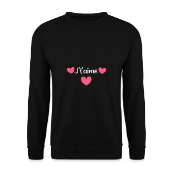 Ich liebe dich Valentinstag - Unisex Pullover - Schwarz - Vorne - Alina (178cm) & Michal (187cm)
