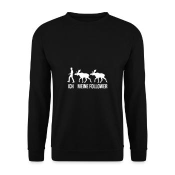 Ich Meine Follower Schweden Norwegen Elch - Unisex Pullover - Schwarz - Vorne - Alina (178cm) & Michal (187cm)