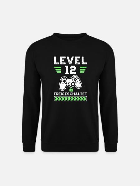 Level 12 Freigeschaltet - 12. Geburtstag - Unisex Pullover - Schwarz