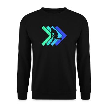 Retro Field Hockey Indoor Hockey Players - Unisex Sweatshirt - black - Front - Alina (178cm) & Michal (187cm)