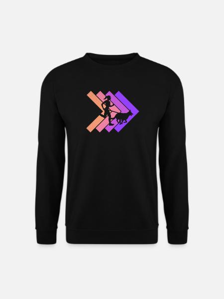 Canicross Läuferin Geländelauf Canicross Retro - Unisex Pullover - Schwarz