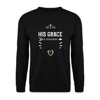 Sa grâce est suffisante - Jésus - Sweat-shirt Unisexe - noir - Devant - Alina (178cm) & Michal (187cm)