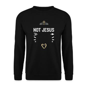 Not Jesus - Jesus - Unisex Sweatshirt - black - Front - Alina (178cm) & Michal (187cm)