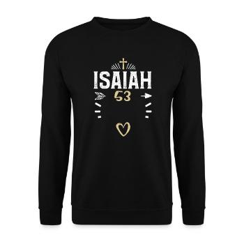 Isaiah 53 - Jesus - Unisex Sweatshirt - black - Front - Alina (178cm) & Michal (187cm)