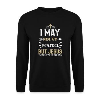 I May Not Be Perfect But Jesus T... - Unisex Sweatshirt - black - Front - Alina (178cm) & Michal (187cm)
