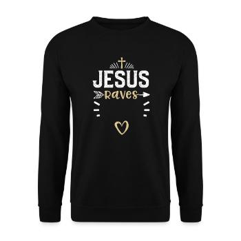Jesus Raves - Jesus - Unisex Pullover - Schwarz - Vorne - Alina (178cm) & Michal (187cm)