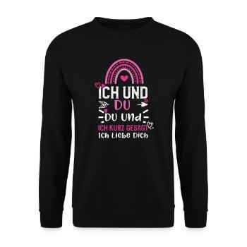 Ich Und Du Du Und Ich Kurz Gesag... - Unisex Pullover - Schwarz - Vorne - Alina (178cm) & Michal (187cm)