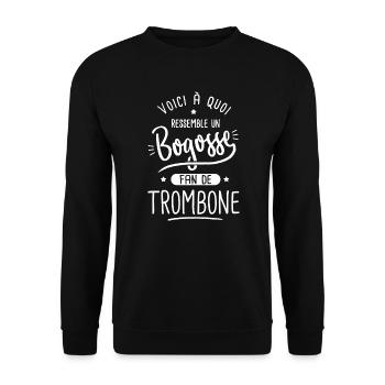 Trombone Bogosse fan musique musicien trombone - Sweat-shirt Unisexe - noir - Devant - Alina (178cm) & Michal (187cm)