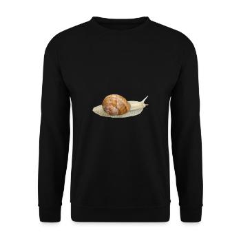 Snail, vineyard snail - Unisex Sweatshirt - black - Front - Alina (178cm) & Michal (187cm)