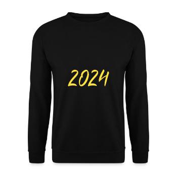 2024 Réveillon du Nouvel An Nouvel An jaune - Sweat-shirt Unisexe - noir - Devant - Alina (178cm) & Michal (187cm)