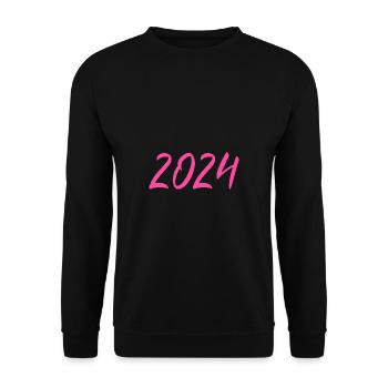 2024 Réveillon du Nouvel An rose rose - Sweat-shirt Unisexe - noir - Devant - Alina (178cm) & Michal (187cm)
