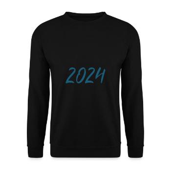 2024 Silvester Neujahr - Unisex Pullover - Schwarz - Vorne - Alina (178cm) & Michal (187cm)