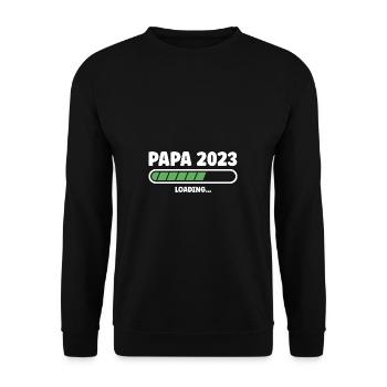 Papa 2023 Dad Fathers Day - Unisex Sweatshirt - black - Front - Alina (178cm) & Michal (187cm)
