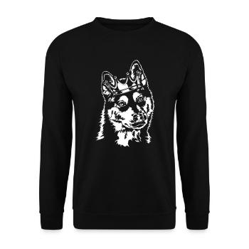 SIBERIAN HUSKY Crown Dogs Chien Wilsigns - Sweat-shirt Unisexe - noir - Devant - Alina (178cm) & Michal (187cm)