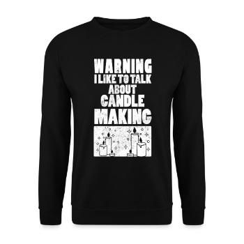Avertissement J’aime parler de la fabrication de bougies - Sweat-shirt Unisexe - noir - Devant - Alina (178cm) & Michal (187cm)