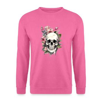 FLOWER SKULL - Unisex Pullover - Pink - Vorne