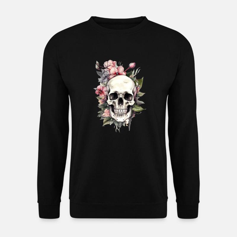 CRÂNE DE FLEUR - Sweat-shirt Unisexe - noir