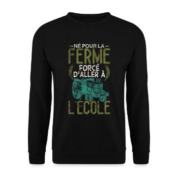 Humour Tracteur Tshirt Garçons Agriculteur Cadeau - Sweat-shirt Unisexe - noir - Devant - Alina (178cm) & Michal (187cm)
