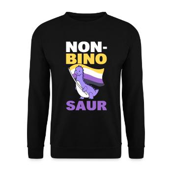Non-Bino Saur LGBT - Unisex Pullover - Schwarz - Vorne - Alina (178cm) & Michal (187cm)