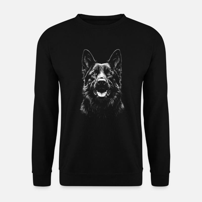 Deutscher Schäferhund Portrait Hunde Hund - Unisex Pullover - Schwarz