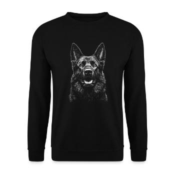 Berger Allemand Portrait Chien Chien - Sweat-shirt Unisexe - noir - Devant - Alina (178cm) & Michal (187cm)