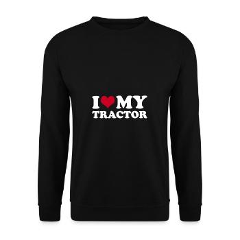 I Love My Tractor Traktor - Unisex Pullover - Schwarz - Vorne - Alina (178cm) & Michal (187cm)