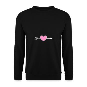 Saint-Valentin, Saint-Valentin, Saint-Valentin - Sweat-shirt Unisexe - noir - Devant - Alina (178cm) & Michal (187cm)
