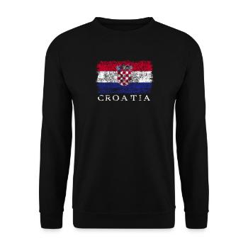 Croatia Croatian flag Croatian flag - Unisex Sweatshirt - black - Front - Alina (178cm) & Michal (187cm)