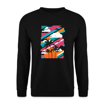 Palm Paradise 01 - Sweat-shirt Unisexe - noir - Devant - Alina (178cm) & Michal (187cm)