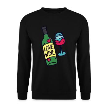 Wein trinken Wein Geschenk Lustiges Wein Shirt - Unisex Pullover - Schwarz - Vorne - Alina (178cm) & Michal (187cm)