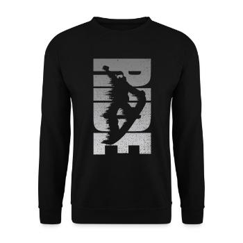 Snowboard Rétro Snowboarder Ride En Détresse - Sweat-shirt Unisexe - noir - Devant - Alina (178cm) & Michal (187cm)